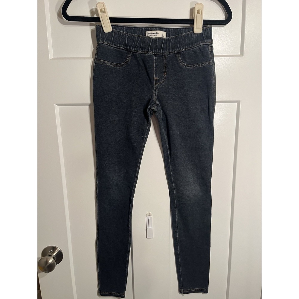 Abercrombie Kids Girls L 10-12 Cute Stretch Pull-On Skinny Jeggings Blue